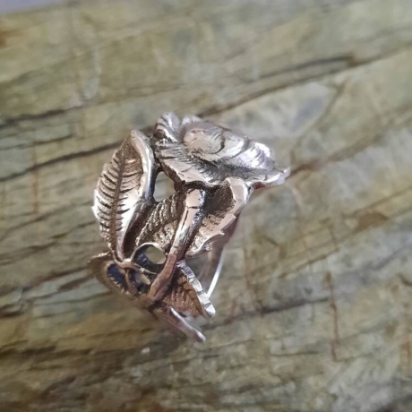 Besteckschmuck Ring,Silber 800/, Hildesheimer Rose