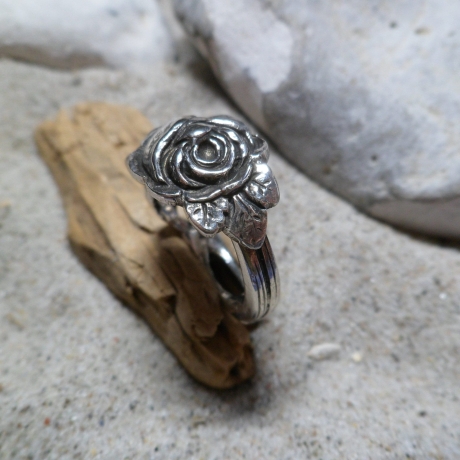 Besteck- Ring  800/- Silber, Hildesheimer Rose
