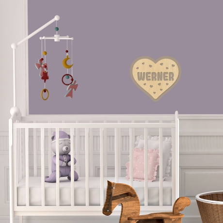 Wandlampe Herz Kinderzimmer personalisierte Lampe mit Namen Nachtlicht Leuchte Wandleuchte Dekoration Jungen Mädchen Baby Schlummerlicht