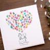 Gästebuch Hochzeit Fingerabdruck Leinwand Personalisiert Happy Pride Brautpaar Geschenk Hochzeitsdekoration Namen 50x50 cm Keilrahmen