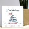 Holzbild Segelboot Name personalisiert Geschenk Namen Holzschild, 15x15 cm aufhängen o. hinstellen Geburt Geburtstag Dankeschön Wandbild