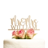Cake Topper Hochzeit personalisiert Holz mit Namen Kuchentopper Mr & Mrs Hochzeitstorte Tortenaufsatz Tortendeko Deko Hochzeitsgeschenk
