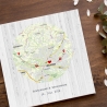 Gästebuch Hochzeit Fingerabdruck Leinwand Personalisiert Landkarte rund Geschenk Hochzeitsdekoration Namen 50x50 cm Keilrahmen Wedding Tree