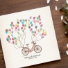 Gästebuch Hochzeit Fingerabdruck Leinwand Personalisiert Bike Brautpaar Geschenk Hochzeitsdekoration Namen 50x50 cm Keilrahmen