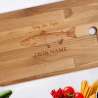 Schneidebrett personalisiert Gravur Bambus o. Buche ANGLER Holzschneidebrett individuell graviert Namen Küchenbrett Grillbrett Geschenk