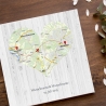 Gästebuch Hochzeit Fingerabdruck Leinwand Personalisiert Landkarte Herz Brautpaar Geschenk Hochzeitsdekoration Namen 50x50 cm Wedding Tree