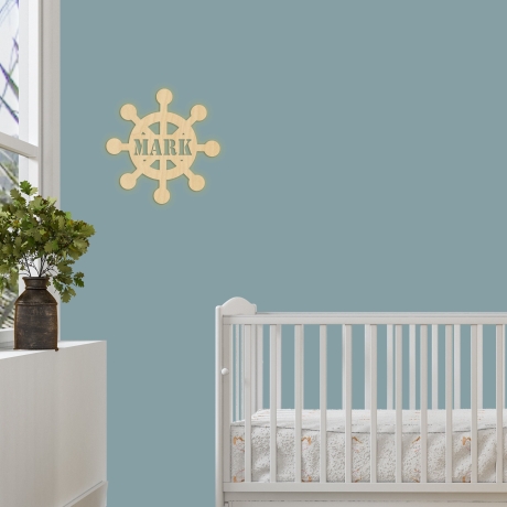 Wandlampe Ahoi Kinderzimmer personalisierte Lampe mit Namen Nachtlicht Leuchte Wandleuchte Dekoration Jungen Mädchen Baby Schlummerlicht