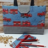 Trendige Maltasche/Zeichentasche für Kids - Feuerwehren