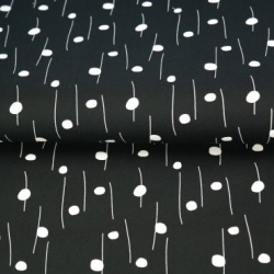 Baumwollstoff - Punkt-Strich in schwarz/weiß - ab 25 cm