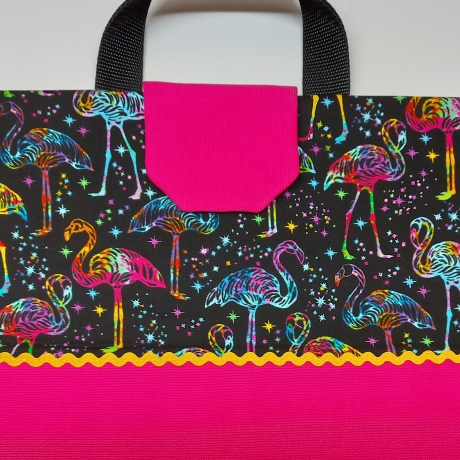 Maltasche Malmappe Stiftemappe für Malutensilien -bunte Flamingos