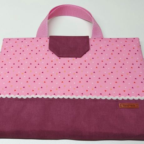 Maltasche/Zeichentasche für Kids-praktisch-Dreiecke rosa/beere
