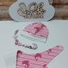 Mützchen Beanie Spucktuch Halstuch für Baby - Delphine rosa