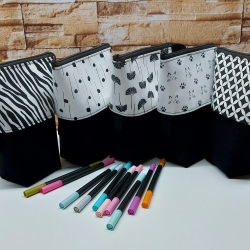 Popup-Mäppchen, Stiftemäppchen, Pencilcase - schw/we 1