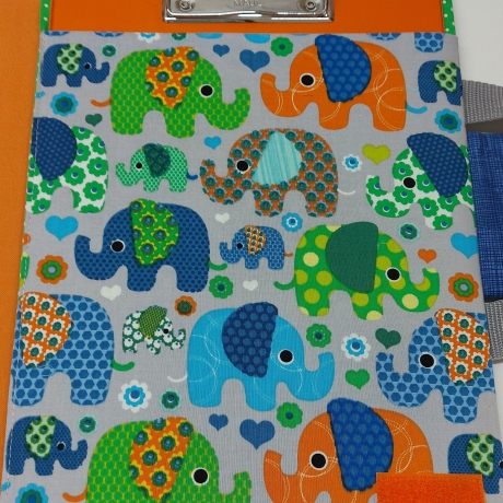 Hübsche Maltasche für Kids - grau/blau/bunt Elefanten