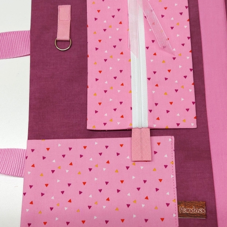 Maltasche/Zeichentasche für Kids-praktisch-Dreiecke rosa/beere