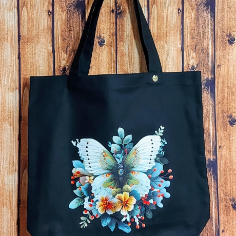 Beutel, Stoffbeutel, Beutel aus Canvas - Grundfarbe schwarz
