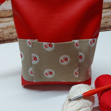 Wollutensilo - Utensilo für Handarbeiten - beige/rot