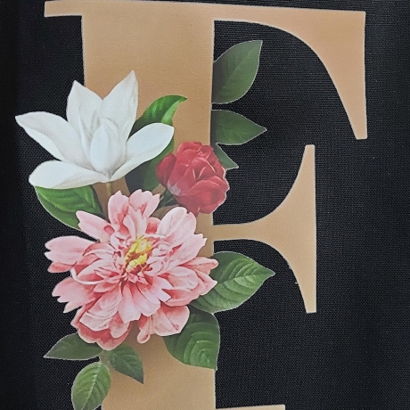 Beutel, Stoffbeutel, Beutel aus Canvas-8 Buchstaben  schwarz