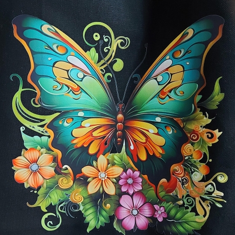Beutel, Stoffbeutel, Beutel aus Canvas - Grundfarbe schwarz