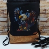 Turnbeutel, Rucksack Herren/Damen - schwarz - Korkstoff (4)