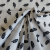 Baumwollstoff - Federn in weiß/schwarz - ab 25 cm