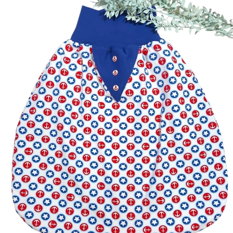 Mützchen Beanie Spucktuch Halstuch für Baby - Anker und Sterne