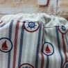 Turnbeutel, Damenrucksack - maritimes Muster - dunkelblau