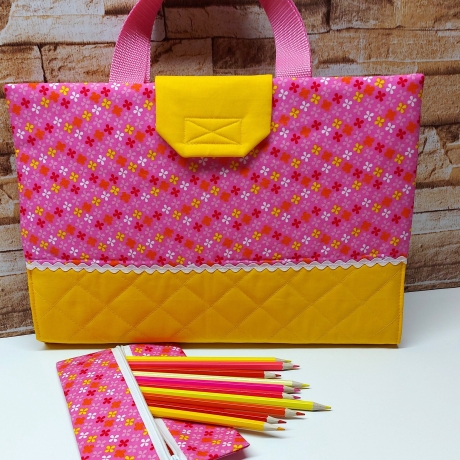 Niedliche Maltasche/Zeichentasche für Kids - Sternenblüten rosa