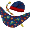 Mützchen Beanie Spucktuch Halstuch Geschenk für Baby-bunte Blumen