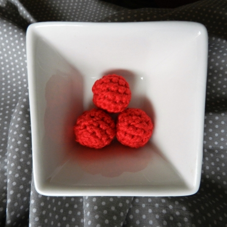 Häkelperlen für Schnullerketten, Greiflinge - rötliche Töne