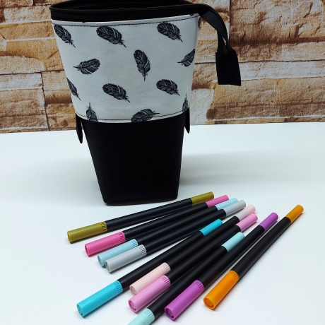 Popup-Mäppchen, Stiftemäppchen, Pencilcase - schw/we 2