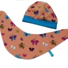 Mützchen Beanie Spucktuch Halstuch für Baby- bunte Schmetterlinge