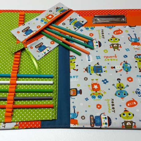 Sehr praktische Maltasche/Zeichentasche für Kids - kleine Roboter