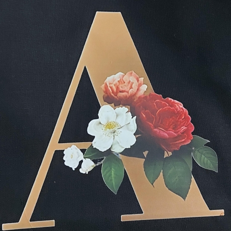 Beutel, Stoffbeutel, Beutel aus Canvas-8 Buchstaben  schwarz
