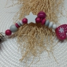 Schnullerkette Stern in weiss/pink