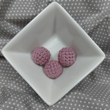 Häkelperlen für Schnullerketten, Greiflinge - rötliche Töne