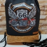 Turnbeutel, Rucksack Herren/Damen - schwarz - Korkstoff (1)