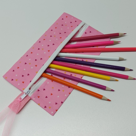 Maltasche/Zeichentasche für Kids-praktisch-Dreiecke rosa/beere