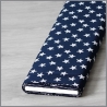 Baumwollstoff - lächelnde Sterne - dunkelblau - ab 25 cm