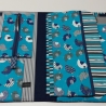 Zweckmäßige Maltasche/Zeichentasche für Kids - Vögelchen blau