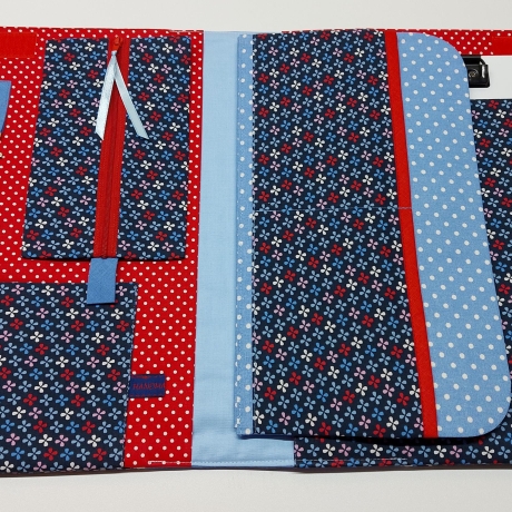Zweckmäßige Maltasche/Zeichentasche für Kids - Sternblumen blau
