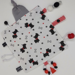 Knistertuch Hunde schwarz/rot