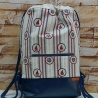 Turnbeutel, Damenrucksack - maritimes Muster - dunkelblau