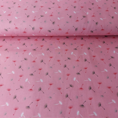 Baumwollstoff - Pusteblumenwirbel - rosa - ab 25 cm
