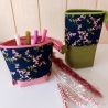 Popup-Mäppchen, Stiftemäppchen, Pencilcase - Ranken dunkelblau