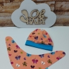 Mützchen Beanie Spucktuch Halstuch für Baby- bunte Schmetterlinge