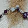 Schnullerkette Stern in weiss/beere