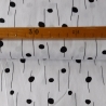 Baumwollstoff - Punkt-Strich in weiß/schwarz - ab 25 cm