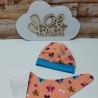 Mützchen Beanie Spucktuch Halstuch für Baby- bunte Schmetterlinge