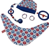 Mützchen Beanie Spucktuch Halstuch für Baby - Anker und Sterne